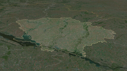 Poltava, Ukraine - outlined. Satellite
