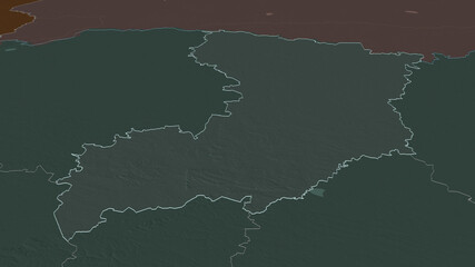 Rivne, Ukraine - outlined. Administrative