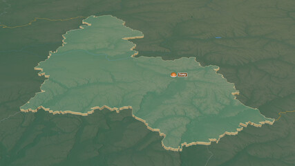 Sumy, Ukraine - extruded with capital. Relief