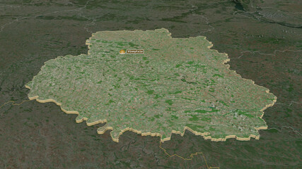 Vinnytsya, Ukraine - extruded with capital. Satellite