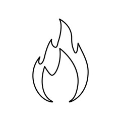 Line fire flame vector isolated on white background.