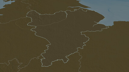 East Midlands, United Kingdom - outlined. Administrative