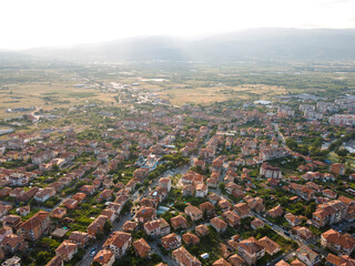 Obraz premium Aerial view of town of Petrich, Bulgaria