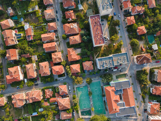 Aerial view of town of Petrich, Bulgaria