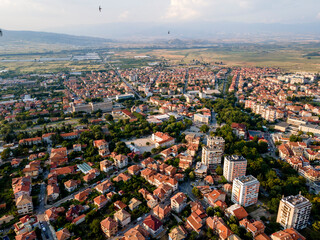 Obraz premium Aerial view of town of Petrich, Bulgaria