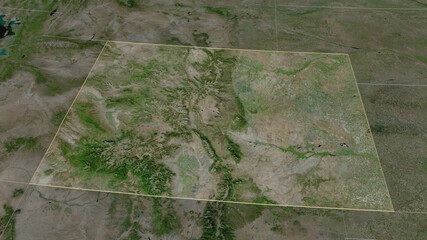 Colorado, United States - outlined. Satellite