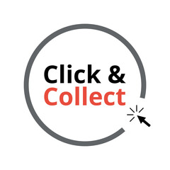 Click and collect vector. Buy online pick up at store. E-commerce and omni-channel concept. Online Shopping. Online to offline concept.