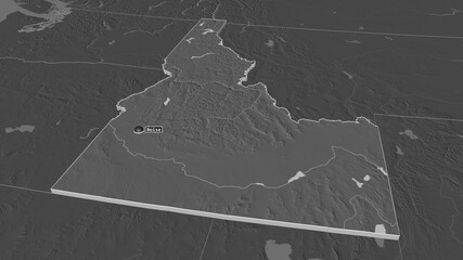 Idaho, United States - extruded with capital. Bilevel