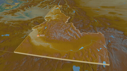 Idaho, United States - extruded with capital. Relief © Yarr65