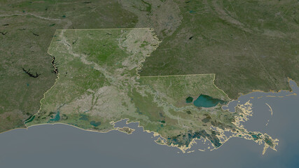 Louisiana, United States - outlined. Satellite