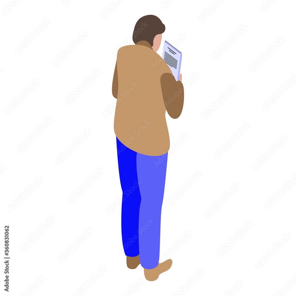 Poster banking documents icon. isometric of banking documents vector icon for web design isolated on white 