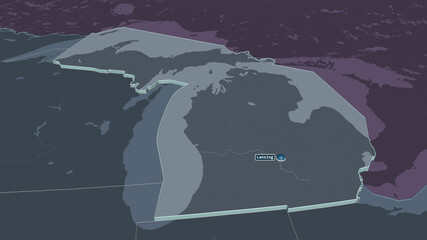 Michigan, United States - extruded with capital. Administrative