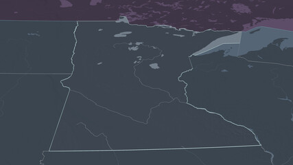 Minnesota, United States - outlined. Administrative