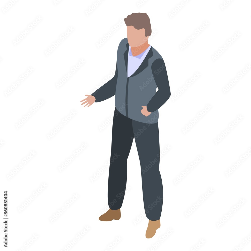 Poster service bank worker icon. isometric of service bank worker vector icon for web design isolated on wh