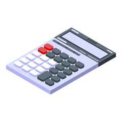 Calculator icon. Isometric of calculator vector icon for web design isolated on white background