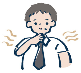 体臭くさい　男性　イラスト