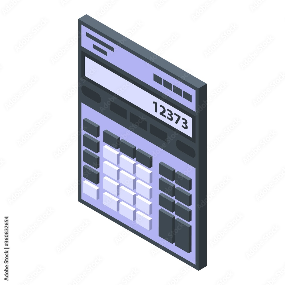 Poster trader calculator icon. isometric of trader calculator vector icon for web design isolated on white 
