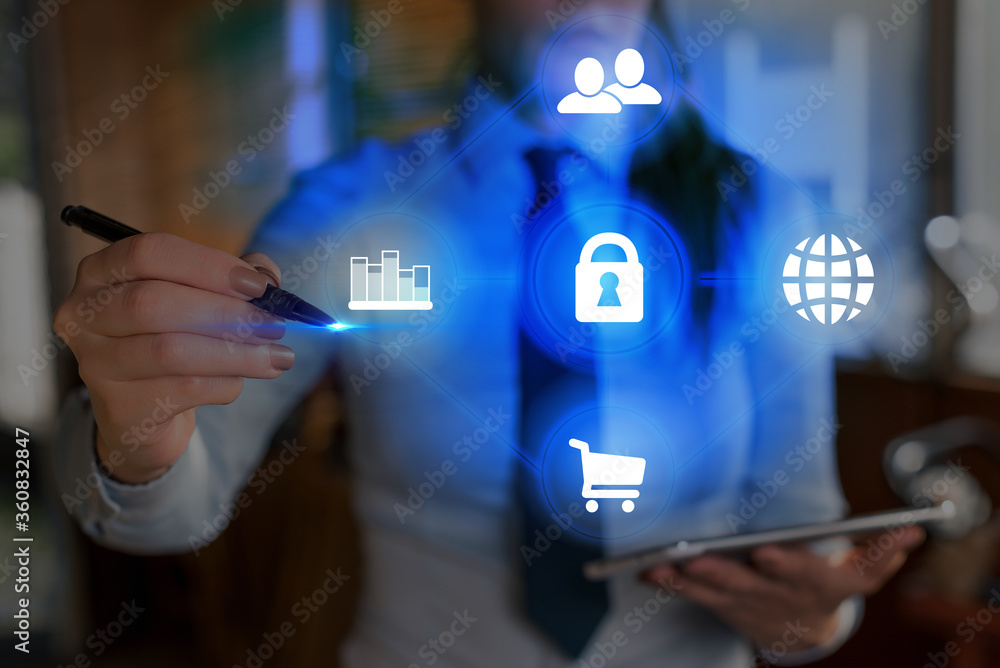 Poster information digital technology network connection infographic elements icon