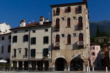 Italy, Vittorio Veneto, detail view of the Serravalle neighborhood