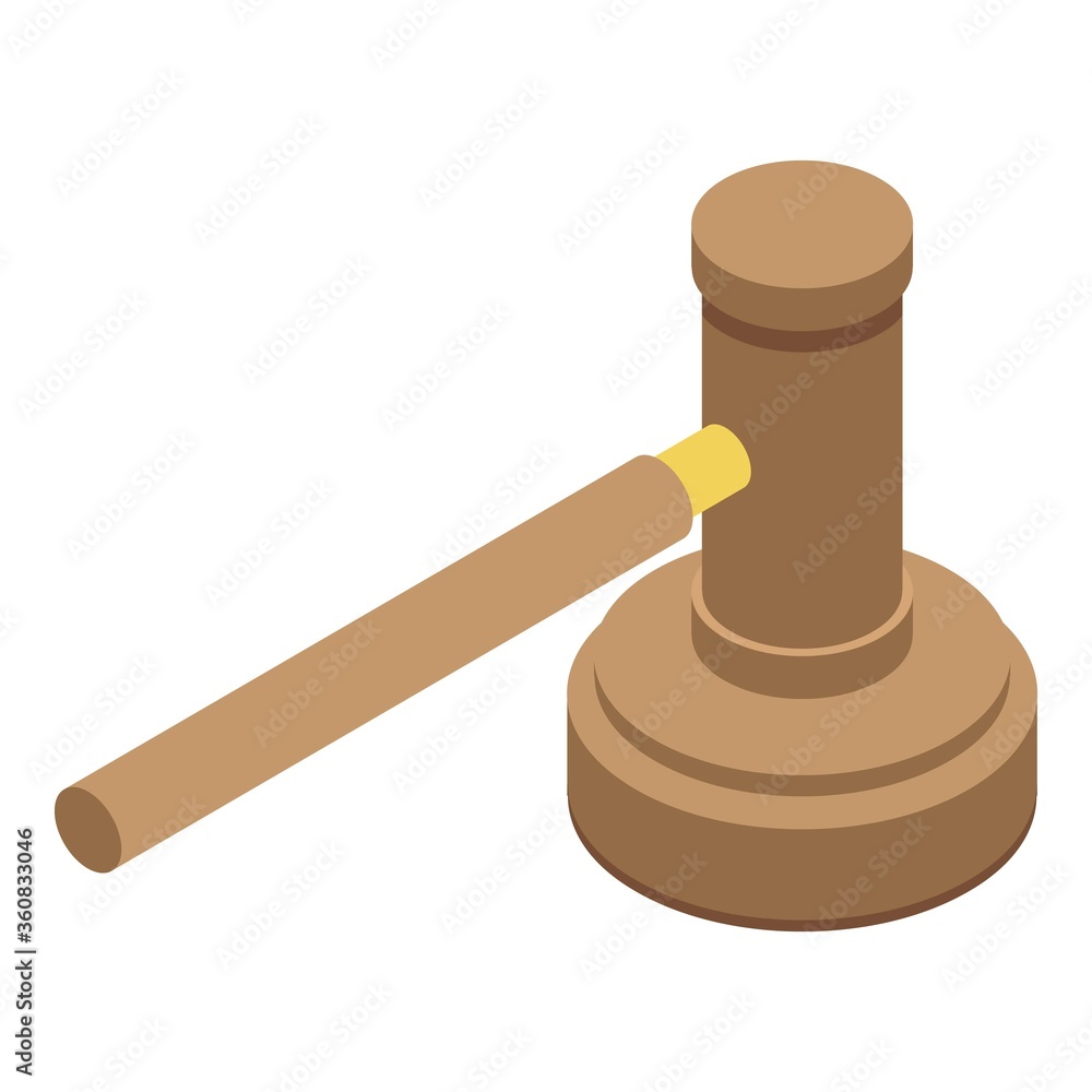 Poster judge gavel icon. isometric of judge gavel vector icon for web design isolated on white background