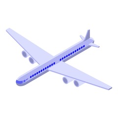 Immigrants airplane icon. Isometric of immigrants airplane vector icon for web design isolated on white background