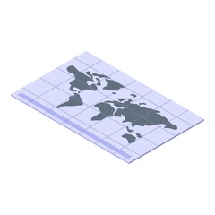 World map icon. Isometric of world map vector icon for web design isolated on white background