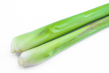 Lemongrass isolated on white background, Lemongrass leaves.