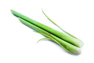 Lemongrass isolated on white background, Lemongrass leaves.