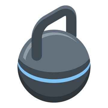 Gym kettlebell icon. Isometric of gym kettlebell vector icon for web design isolated on white background