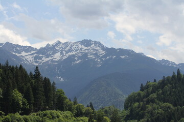 Fototapeta na wymiar The French Alps mountain