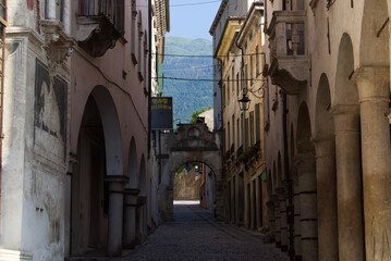 Italy, Vittorio Veneto, detail view of the Serravalle neighborhood