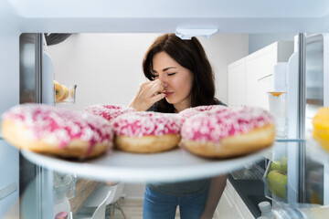 Bad Smell In Fridge. Rotten Food