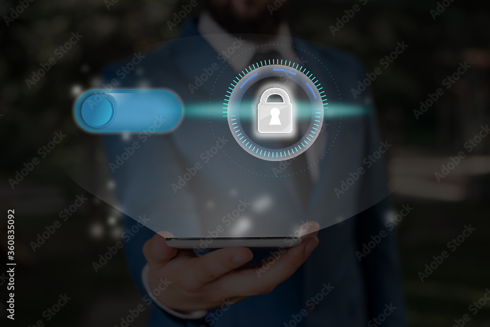 Poster graphics padlock for web data information security application system