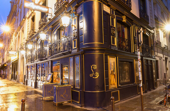 PARIS, FRANCE - APRIL 02, 2018: Restaurant Laperouse is one of most prestigious establishments in Paris, famous for its ideal French cuisine and history. Located in old mansion on Seine embankment