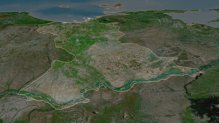 Anzoátegui, Venezuela - outlined. Satellite