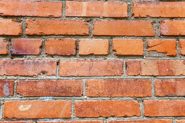 The surface of an old brown brick wall. Texture. Background. Space for text.