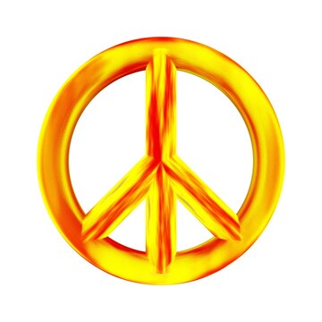 Abstract Illustration Of Peace Sign Isolated On White Background