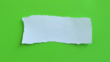 torn paper isolated on green paper background