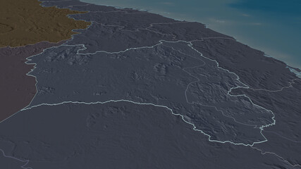 Gia Lai, Vietnam - outlined. Administrative