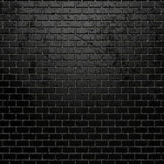 Excellent Black Brick Wall with a Contrast Grey Mortar.. Abstract Black Background. 3D Render.