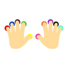 Vector illustration of touch of 10 fingers.