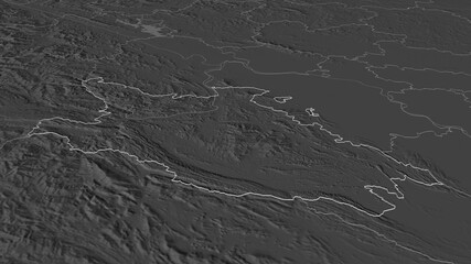 Hòa Bình, Vietnam - outlined. Bilevel