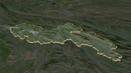 Lai Châu, Vietnam - extruded with capital. Satellite