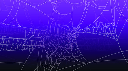 Spider Web On Gradient Background Halloween Design Elements Spooky Scary Horror Decor Vector