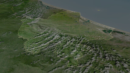 Quảng Trị, Vietnam - outlined. Satellite