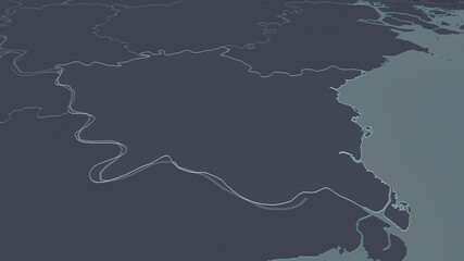 Thái Bình, Vietnam - outlined. Administrative