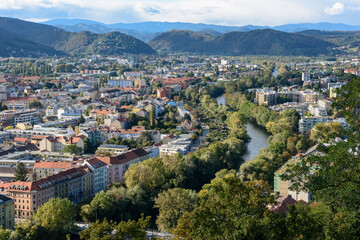 Fototapeta na wymiar aerial view of the city of Graz, Austria