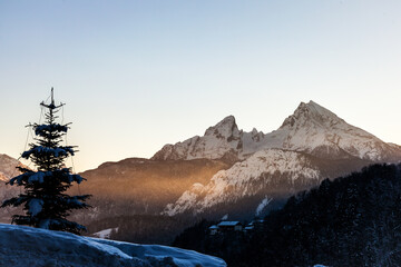 Der Watzmann in Berchtesgaden im letzten Licht