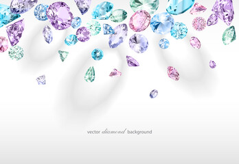 Vector luxury colorful background with diamonds for modern design