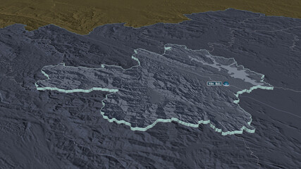 Yên Bái, Vietnam - extruded with capital. Administrative